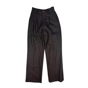 Ellie Mae Virgin Wool Pleated Trousers Brown Size 4 US